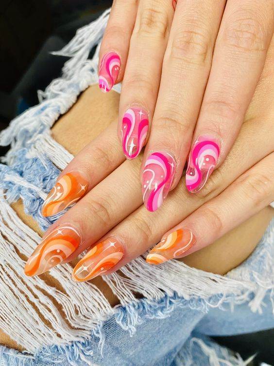 30 Fabulous Swirl Nail Designs So Easy To Copy - 217