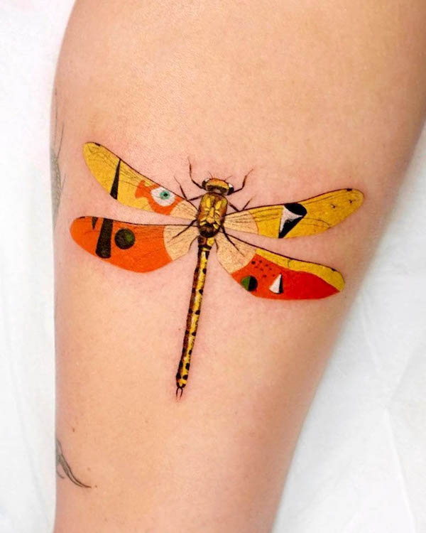 Joan Miró’s dragonfly tattoo by @caotida