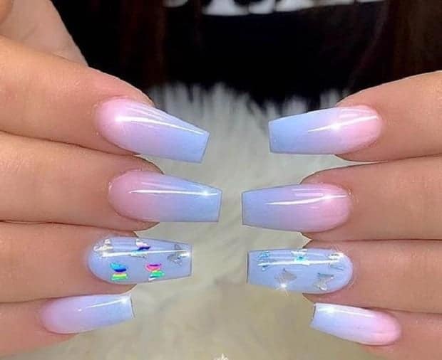 Ice Queen Inspired Ombre Nails