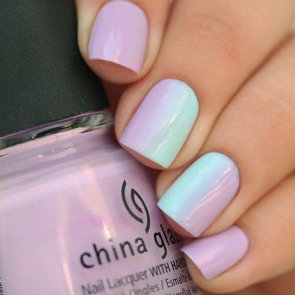 Lilac Mint Ombre Manicure