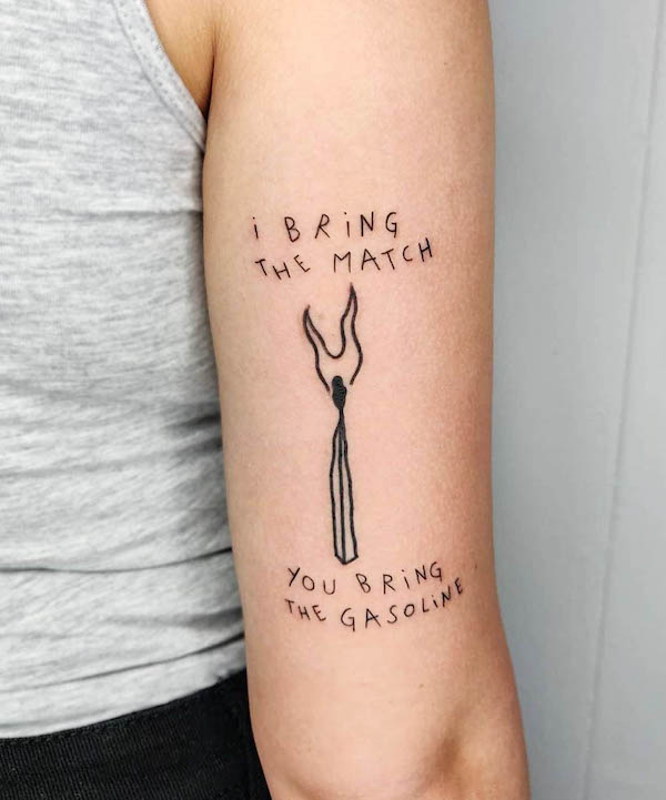 Meaningful match tattoo by @bloodylarry__