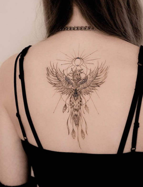 Meaningful phoenix tattoo by @jk.tattoo