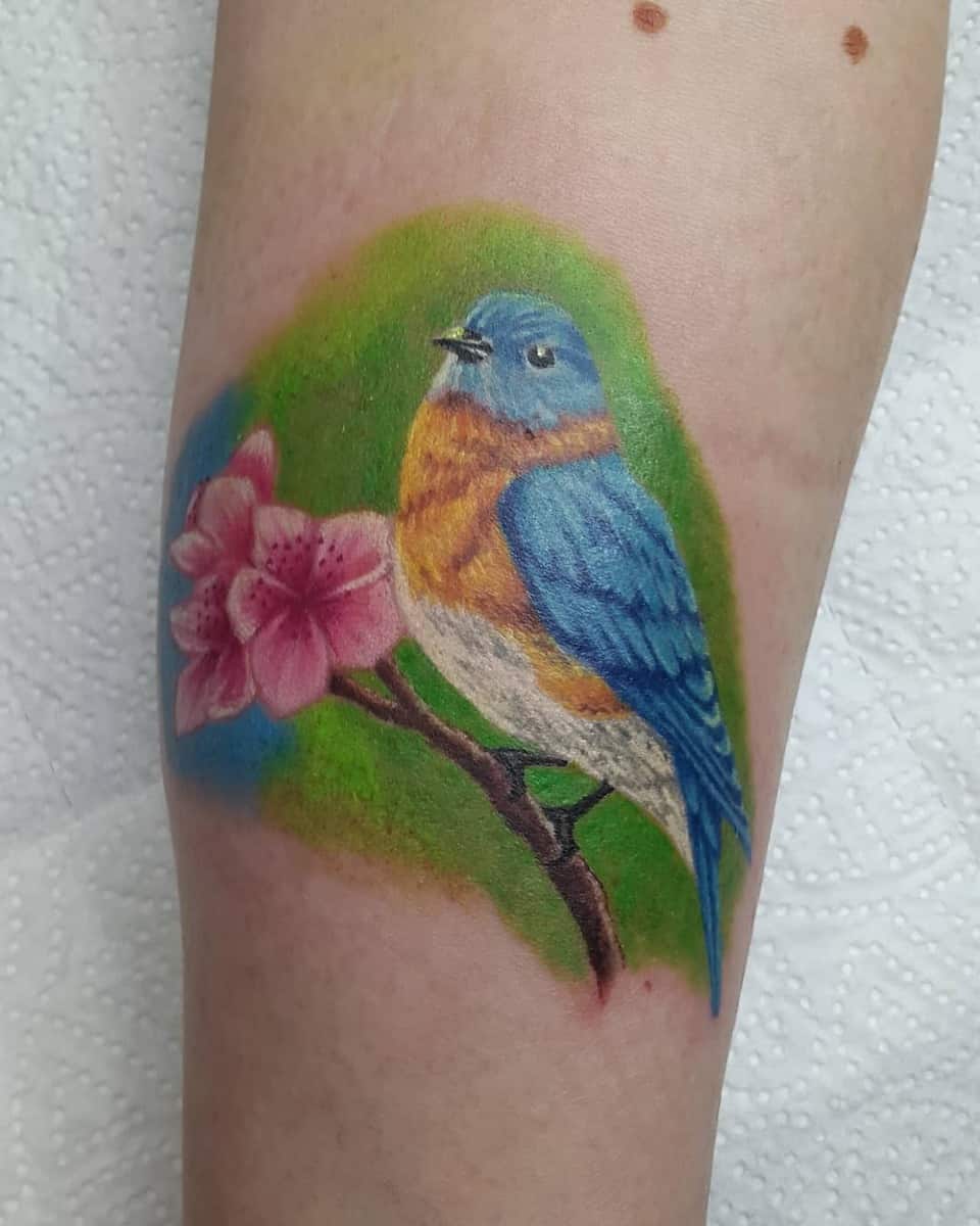 Realistic Bluebird Tattoo sergstattoo9