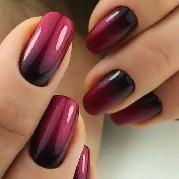 Short Ombre Nails Red Design
