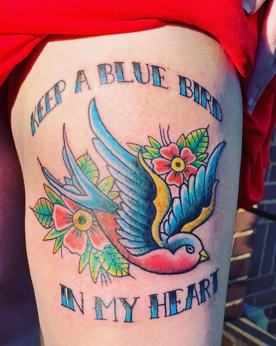 Traditional Bluebird Tattoo bunnytleigh