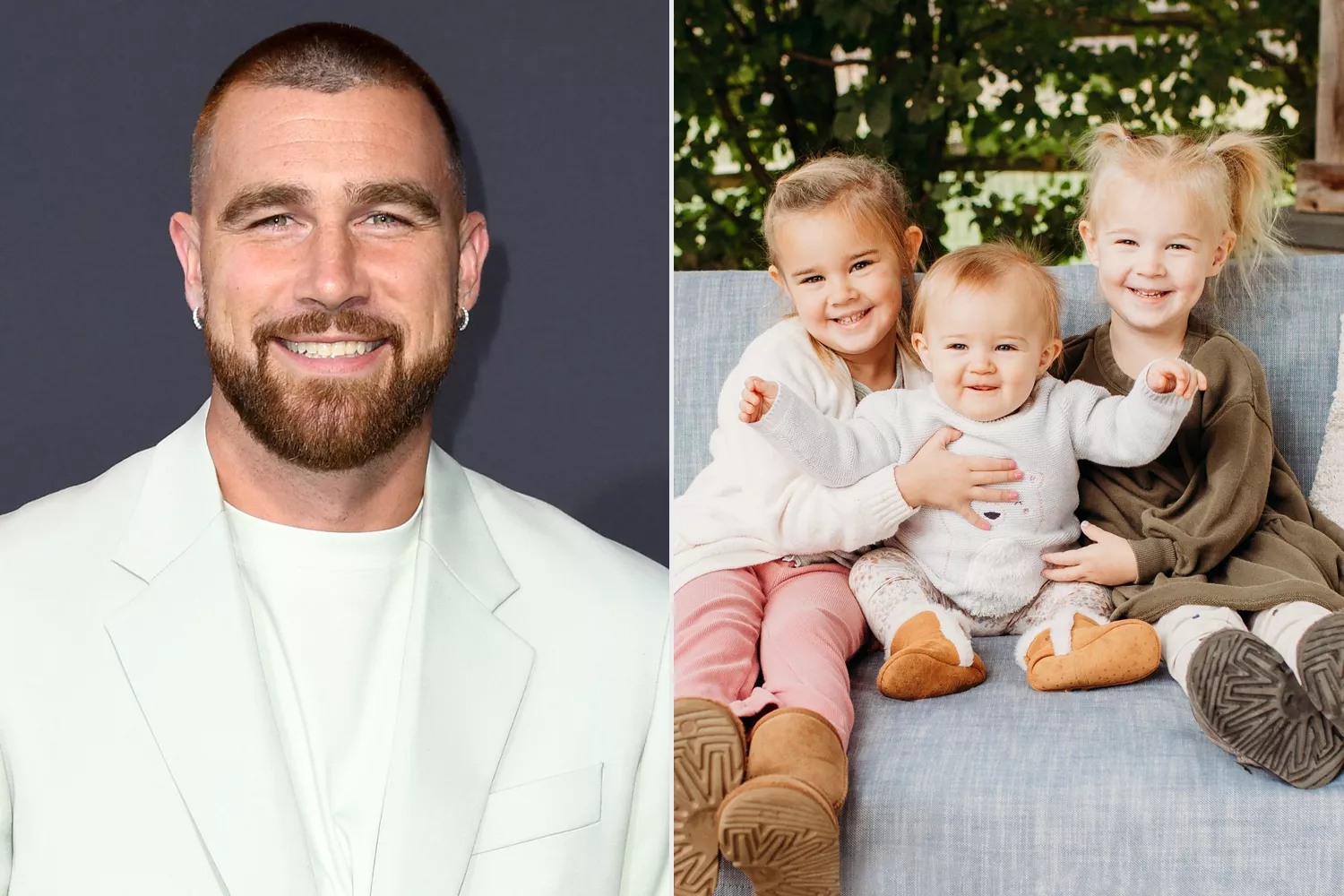 Travis Kelce Comments on Footage of Brother Jason Kelce Wrangling His Girls for Holiday Card