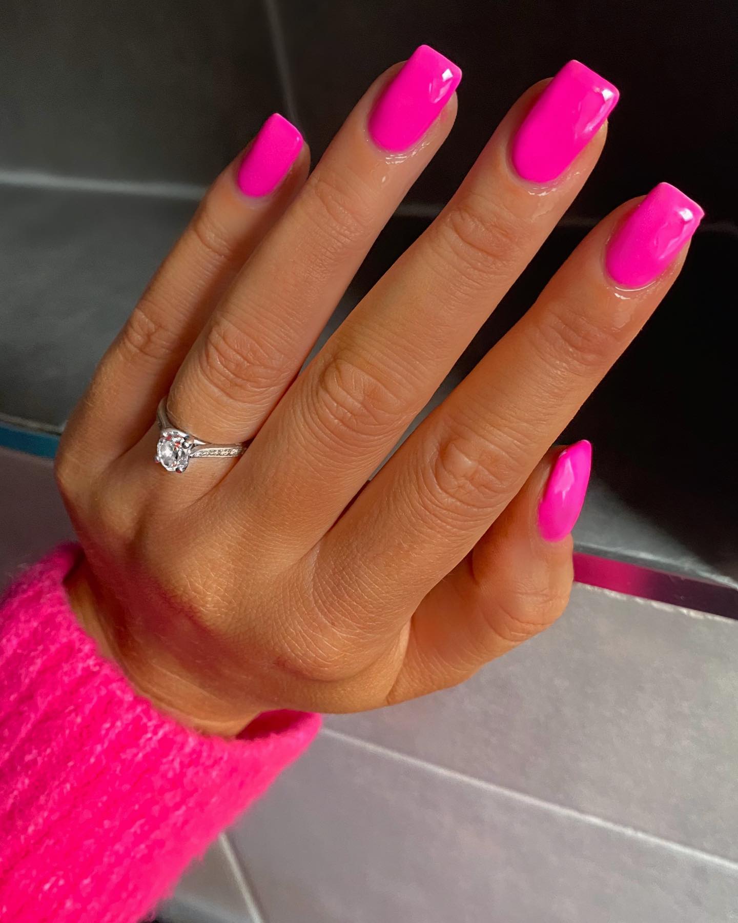 If you like a ton of shine to your pink nails why not consider this manicure?