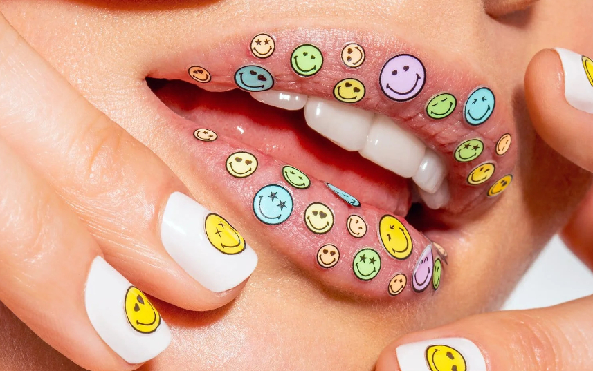 smiley face nail stickers