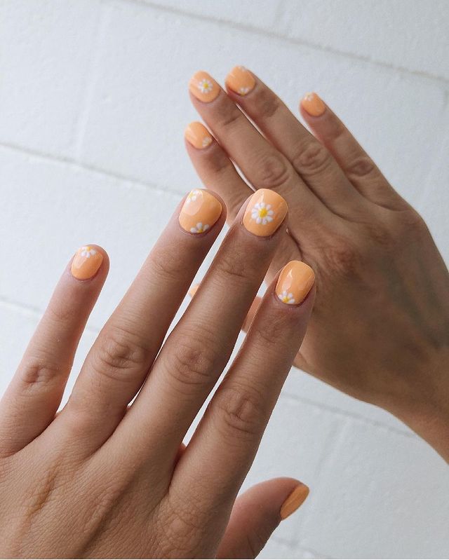 cute nails, cue nails acrylic, cute nails for summer, cute nail designs, cute nail ideas, cute nail art, orange nails, orange nail art, orange nail ideas, floral nails, floral nail ideas, floral nail art