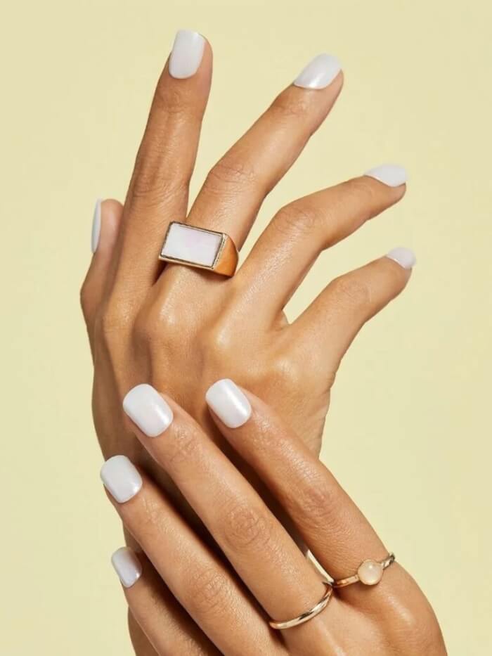 Simple White Nails