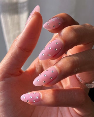 Rhinestone spring nails