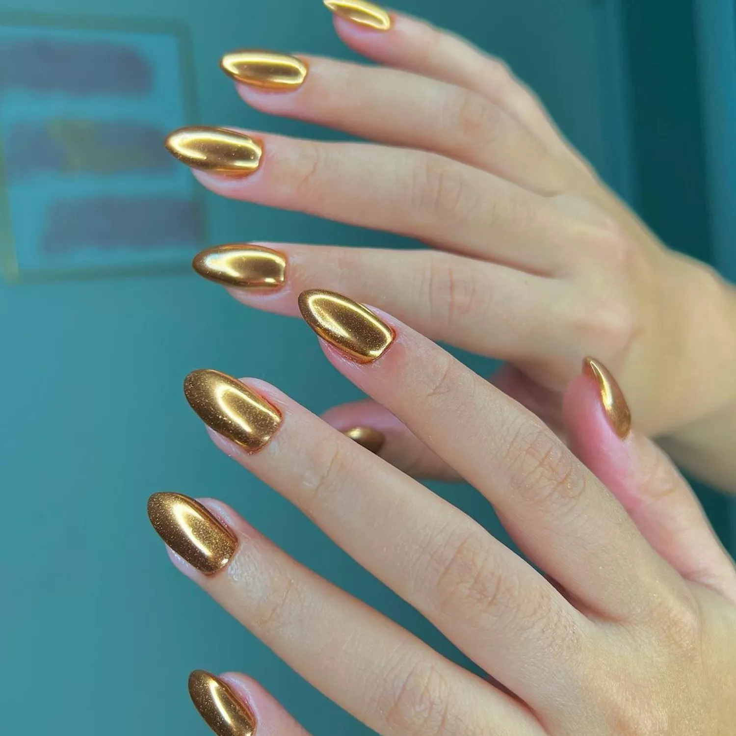 Gold Chrome Nails