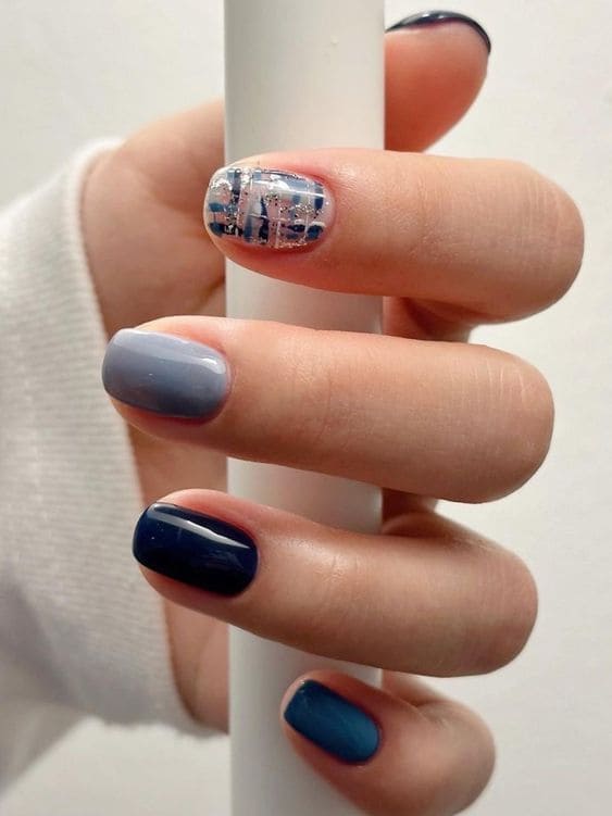 shades of blue nails