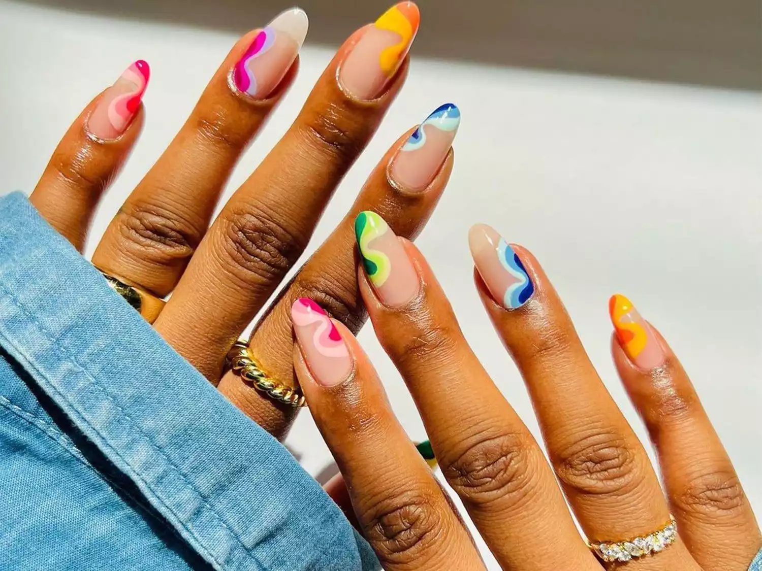 multicolor nail design