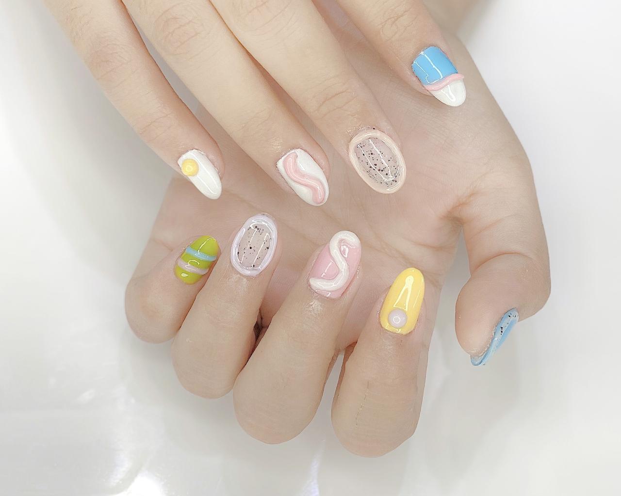 Nail Box &gt; Móng up ngắn trang trí hoạ tiết Hàn Quốc xinh ngọt ngào Làm theo số đo và mẫu yêu cầu hoặc mẫu có sẵn | Lazada.vn