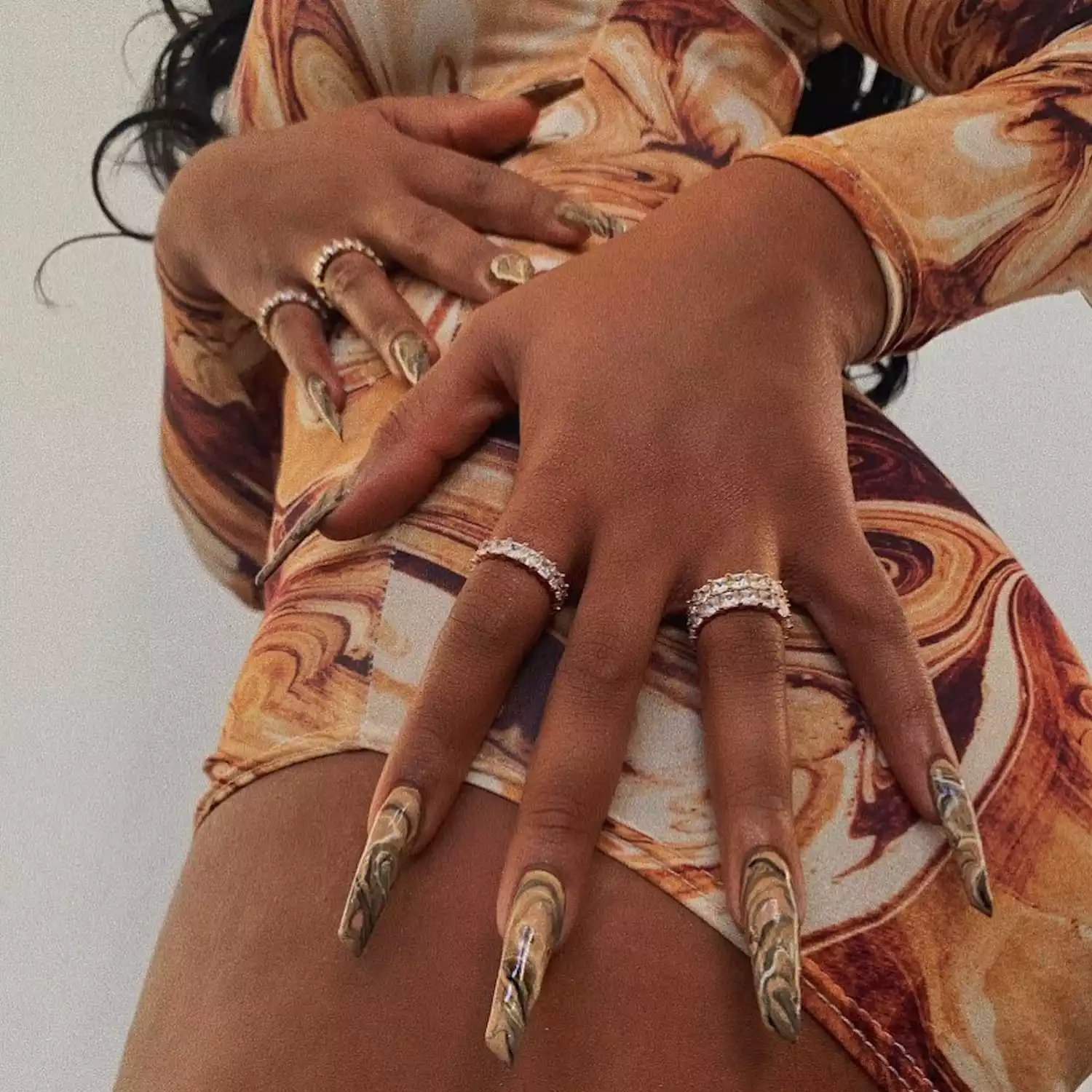 iced coffee nails on megan thee stallion