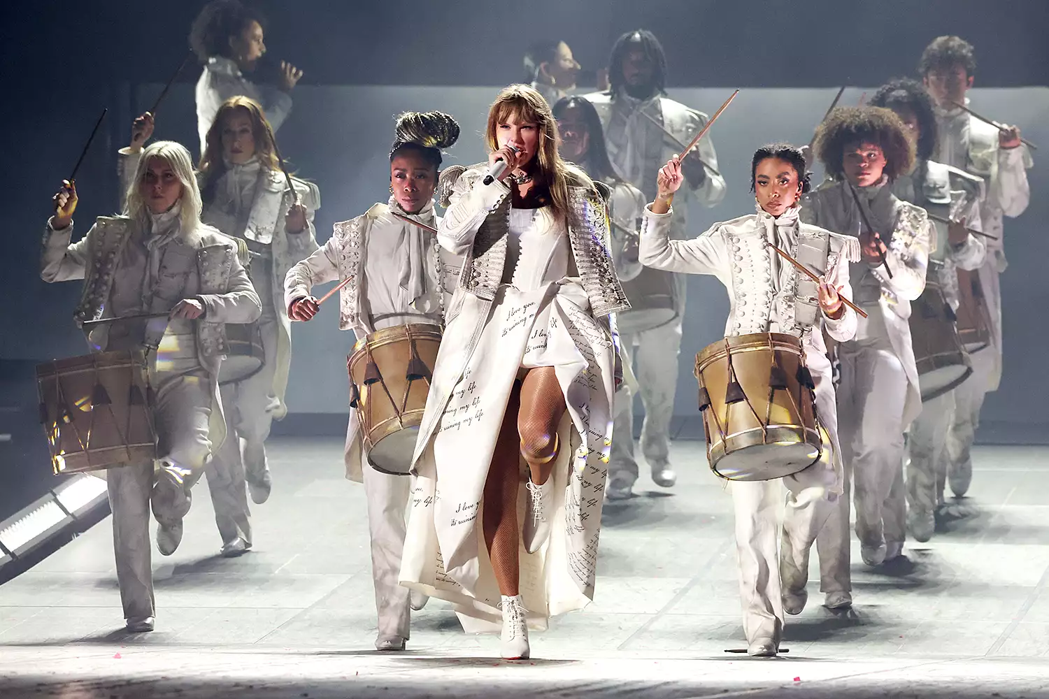 Taylor Swift performs onstage during "Taylor Swift | The Eras Tour" at La Defense on May 09, 2024 in Paris, France.