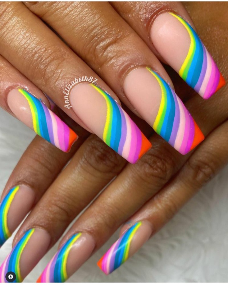 rainbow nail designs