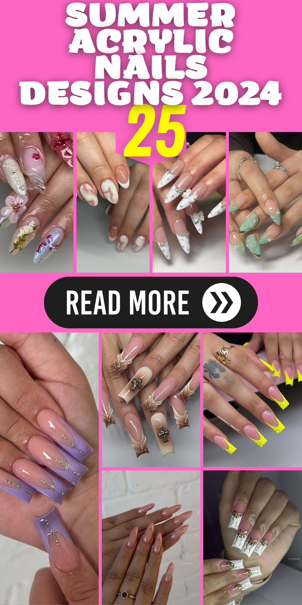 Glamorous Summer Acrylic Nail Designs 2024: Elevate Your Style