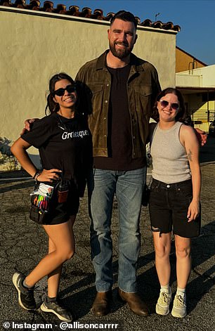 The Chiefs tight end posed for photos with fans and colleagues during his day of filming in Hollywood