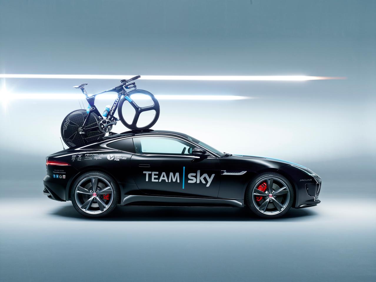 The Team Sky F-Type uses the Team Sky livery